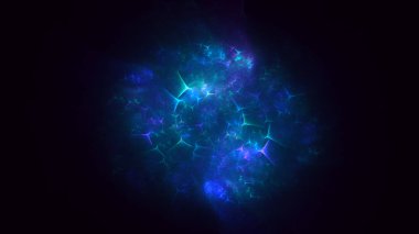 Soyut fraktal ışık arkaplanı 3 boyutlu oluşturuluyor