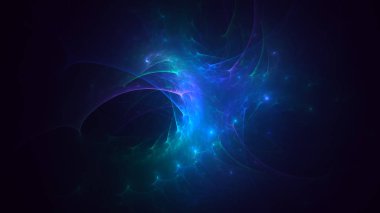 Soyut fraktal ışık arkaplanı 3 boyutlu oluşturuluyor