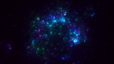 Soyut fraktal ışık arkaplanı 3 boyutlu oluşturuluyor