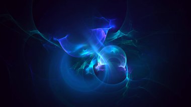 Soyut fraktal ışık arkaplanı 3 boyutlu oluşturuluyor