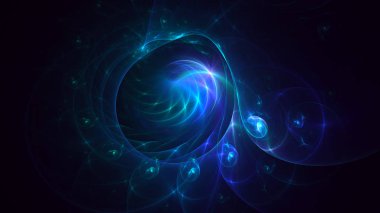 Soyut fraktal ışık arkaplanı 3 boyutlu oluşturuluyor