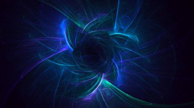 Soyut fraktal ışık arkaplanı 3 boyutlu oluşturuluyor
