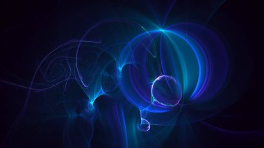 Soyut fraktal ışık arkaplanı 3 boyutlu oluşturuluyor