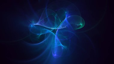 Soyut fraktal ışık arkaplanı 3 boyutlu oluşturuluyor