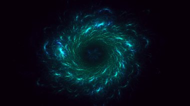 Soyut fraktal ışık arkaplanı 3 boyutlu oluşturuluyor