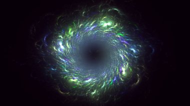 Soyut fraktal ışık arkaplanı 3 boyutlu oluşturuluyor