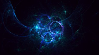 Soyut fraktal ışık arkaplanı 3 boyutlu oluşturuluyor