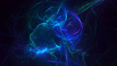 Soyut fraktal ışık arkaplanı 3 boyutlu oluşturuluyor