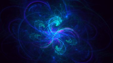 Soyut fraktal ışık arkaplanı 3 boyutlu oluşturuluyor
