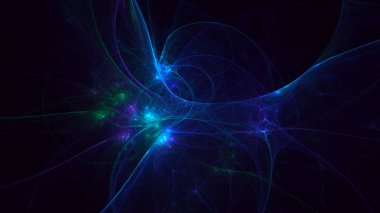 Soyut fraktal ışık arkaplanı 3 boyutlu oluşturuluyor