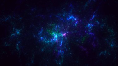 Soyut fraktal ışık arkaplanı 3 boyutlu oluşturuluyor