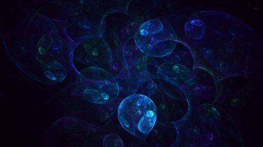 Soyut fraktal ışık arkaplanı 3 boyutlu oluşturuluyor