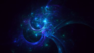 Soyut fraktal ışık arkaplanı 3 boyutlu oluşturuluyor