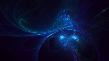 Soyut fraktal ışık arkaplanı 3 boyutlu oluşturuluyor