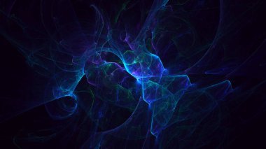 Soyut fraktal ışık arkaplanı 3 boyutlu oluşturuluyor