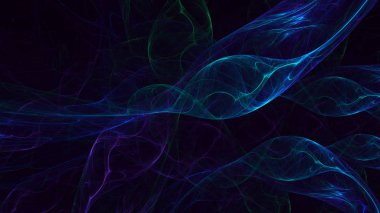 Soyut fraktal ışık arkaplanı 3 boyutlu oluşturuluyor