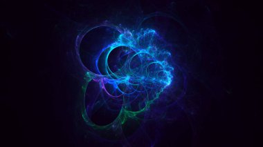 Soyut fraktal ışık arkaplanı 3 boyutlu oluşturuluyor