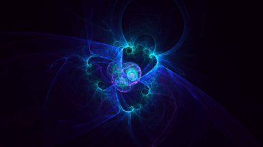 Soyut fraktal ışık arkaplanı 3 boyutlu oluşturuluyor