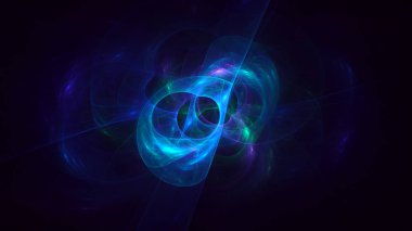 Soyut fraktal ışık arkaplanı 3 boyutlu oluşturuluyor