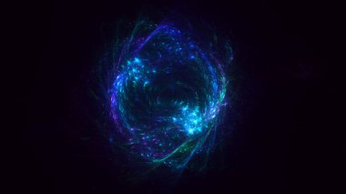 Soyut fraktal ışık arkaplanı 3 boyutlu oluşturuluyor