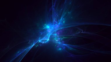 Soyut fraktal ışık arkaplanı 3 boyutlu oluşturuluyor