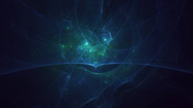 Soyut fraktal ışık arkaplanı 3 boyutlu oluşturuluyor