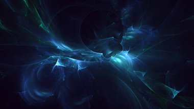 Soyut fraktal ışık arkaplanı 3 boyutlu oluşturuluyor