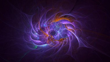 Soyut fraktal ışık arkaplanı 3 boyutlu oluşturuluyor