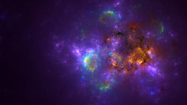 Soyut fraktal ışık arkaplanı 3 boyutlu oluşturuluyor