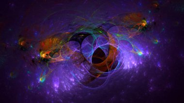 Soyut fraktal ışık arkaplanı 3 boyutlu oluşturuluyor