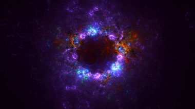 Soyut fraktal ışık arkaplanı 3 boyutlu oluşturuluyor