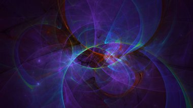 Soyut fraktal ışık arkaplanı 3 boyutlu oluşturuluyor
