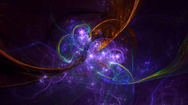 Soyut fraktal ışık arkaplanı 3 boyutlu oluşturuluyor