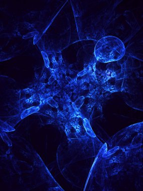 Soyut fraktal ışık arkaplanı 3 boyutlu oluşturuluyor