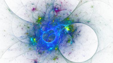 Soyut fraktal ışık arkaplanı 3 boyutlu oluşturuluyor