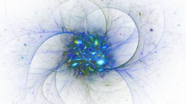 Soyut fraktal ışık arkaplanı 3 boyutlu oluşturuluyor