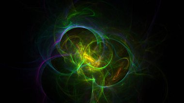 Soyut fraktal ışık arkaplanı 3 boyutlu oluşturuluyor