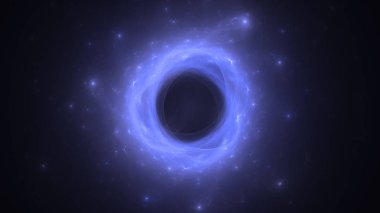 Soyut mavi fraktal ışık arkaplanı 3 boyutlu oluşturuluyor