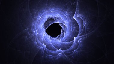 Soyut mavi fraktal ışık arkaplanı 3 boyutlu oluşturuluyor