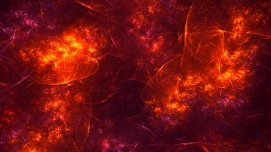 Soyut kırmızı fraktal ışık arkaplanı 3 boyutlu oluşturuluyor