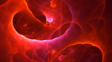 Soyut kırmızı fraktal ışık arkaplanı 3 boyutlu oluşturuluyor