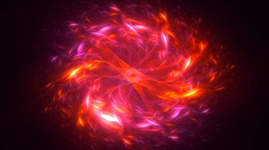 Soyut kırmızı fraktal ışık arkaplanı 3 boyutlu oluşturuluyor