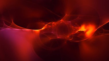 Soyut kırmızı fraktal ışık arkaplanı 3 boyutlu oluşturuluyor