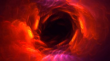 Soyut kırmızı fraktal ışık arkaplanı 3 boyutlu oluşturuluyor