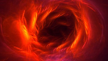 Soyut kırmızı fraktal ışık arkaplanı 3 boyutlu oluşturuluyor