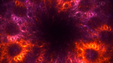 Soyut kırmızı fraktal ışık arkaplanı 3 boyutlu oluşturuluyor