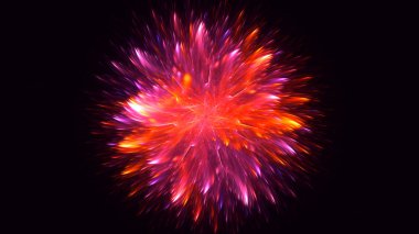 Soyut kırmızı fraktal ışık arkaplanı 3 boyutlu oluşturuluyor