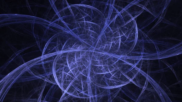 Soyut mavi fraktal ışık arkaplanı 3 boyutlu oluşturuluyor