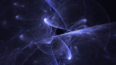 Soyut mavi fraktal ışık arkaplanı 3 boyutlu oluşturuluyor