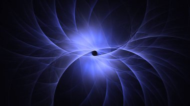 Soyut mavi fraktal ışık arkaplanı 3 boyutlu oluşturuluyor